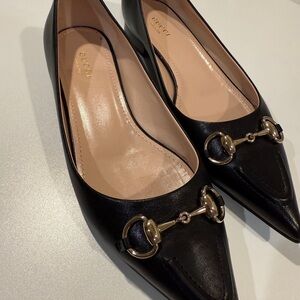 Gucci Women's Black Leather Flats